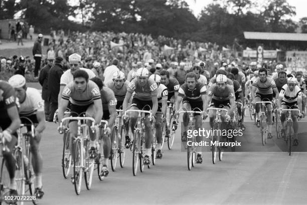 Eddy Merckx pictured competing in the World Cycling Championships at Mallory Park in Leicester, Leicestershire, England. He finished 29th. The winner...