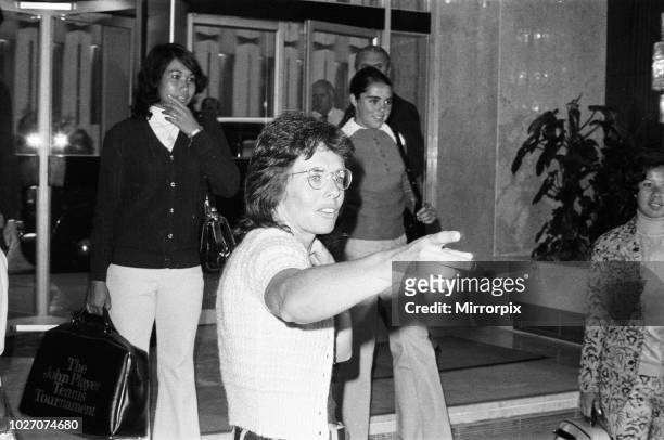 Tennis player Billie Jean King pictured at the Women's Tennis Association meeting held at the Gloucester Hotel. 21st June 1973.