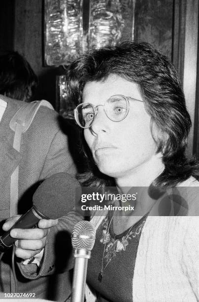 Tennis player Billie Jean King pictured at the Women's Tennis Association meeting held at the Gloucester Hotel. 21st June 1973.