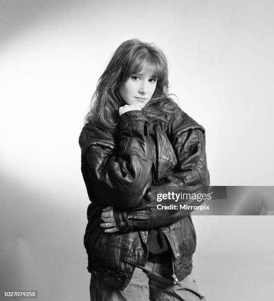 Tiffany, american singer aged 16 years old, poses for pictures, Daily Mirror Studio, London, Thursday 21st January 1988. Tiffany is in the UK to...