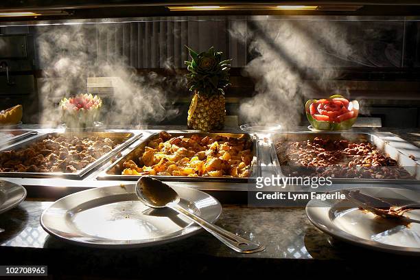 hot food from a tropical  buffet - aperitivo buffet imagens e fotografias de stock