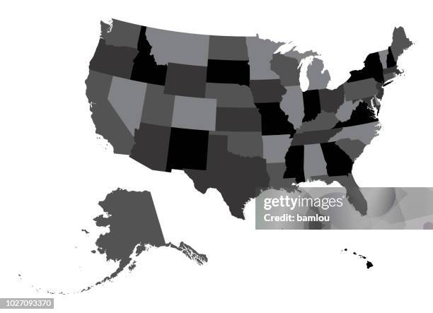 highly detailed map of the united states of america usa - country geographic area stock illustrations