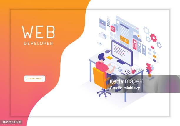 web developer - computer stock illustrations