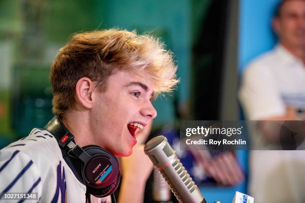 Besson Corbyn of Why Don't We visits the Elvis Duran Show co hosted by singer Alessia Cara at Z100 Studio on September 5, 2018 in New York City.