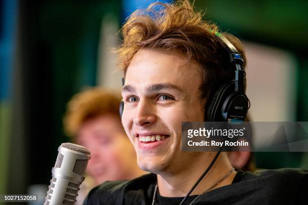Jonah Marais of Why Don't We visits the Elvis Duran Show co hosted by singer Alessia Cara at Z100 Studio on September 5, 2018 in New York City.