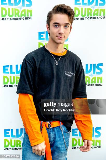 Daniel Seavey of Why Don't We visits the Elvis Duran Show co hosted by singer Alessia Cara at Z100 Studio on September 5, 2018 in New York City.