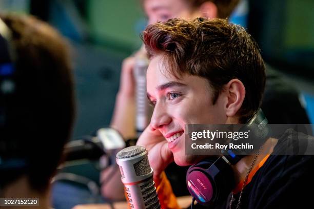 Daniel Seavey of Why Don't We visits the Elvis Duran Show co hosted by singer Alessia Cara at Z100 Studio on September 5, 2018 in New York City.