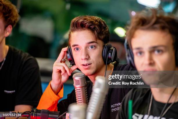 Daniel Seavey of Why Don't We visits the Elvis Duran Show co hosted by singer Alessia Cara at Z100 Studio on September 5, 2018 in New York City.