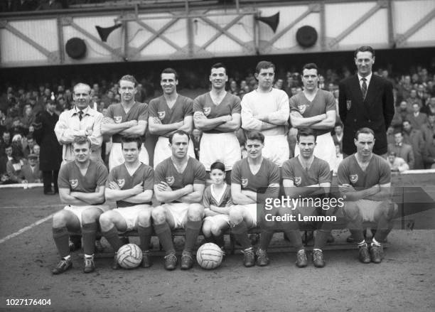 Group photo of British soccer team Portsmouth FC, UK, 22nd April 1964.
