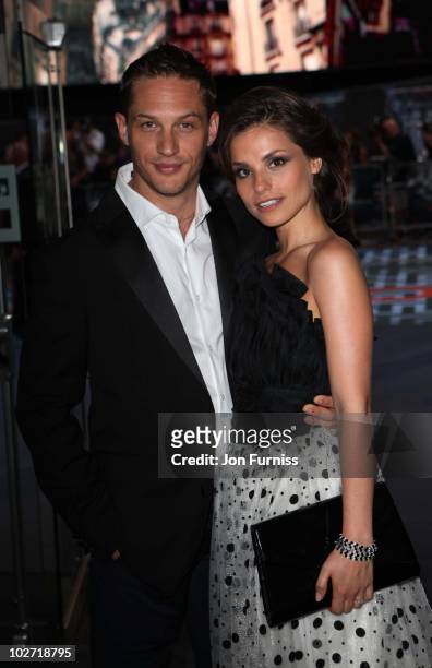 Tom Hardy and Charlotte Riley attends the World Premiere of 'Inception' at Odeon Leicester Square on July 8, 2010 in London, England.