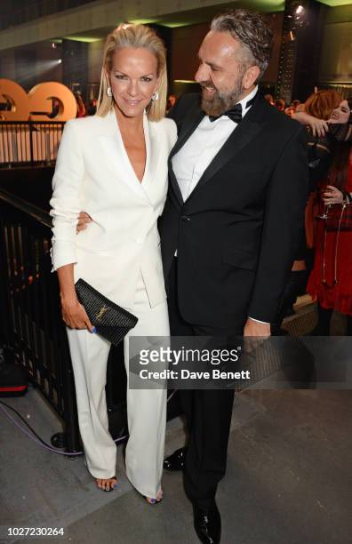 Elisabeth Murdoch and Keith Tyson attend the GQ Men of the Year Awards 2018 in association with HUGO BOSS at Tate Modern on September 5, 2018 in...