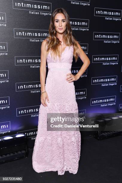 Silvia Toffanin attends the Intimissimi Show on September 5, 2018 in Verona, Italy.