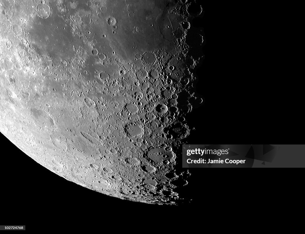 The lunar South Pole region, by Jamie Cooper.