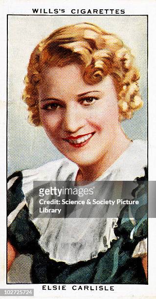 Elsie Carlis', cigarette card. Wills cigarette card, from Radio Celebrities, 1934. Number 44 of the second series of portraits of people famous...