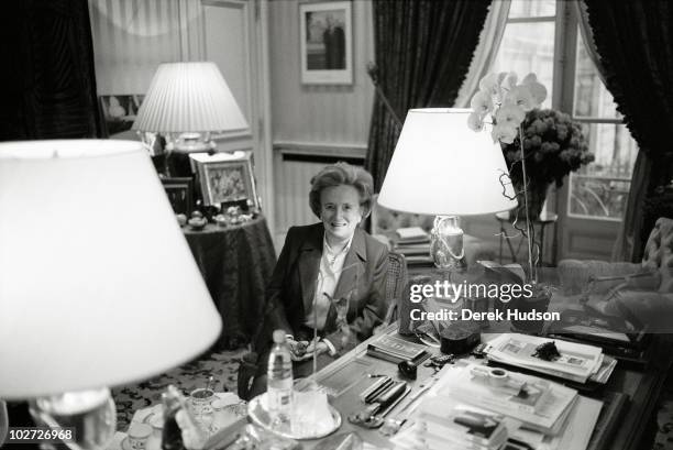 Madame Bernadette Chirac, wife of President Jacques Chirac, photographed in her office in The Elysee Palace in Paris, France.