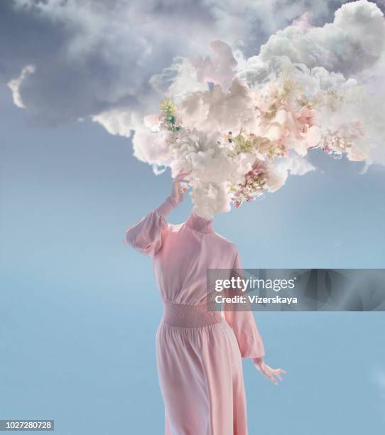 gesmolten vrouwen - roze jurk stockfoto's en -beelden