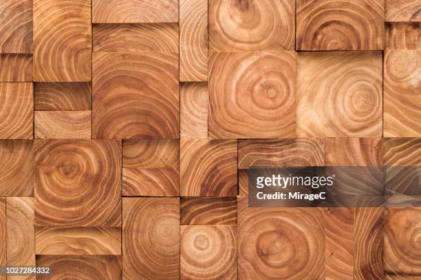wood ring pattern blocks collage - madera material de construcción fotografías e imágenes de stock