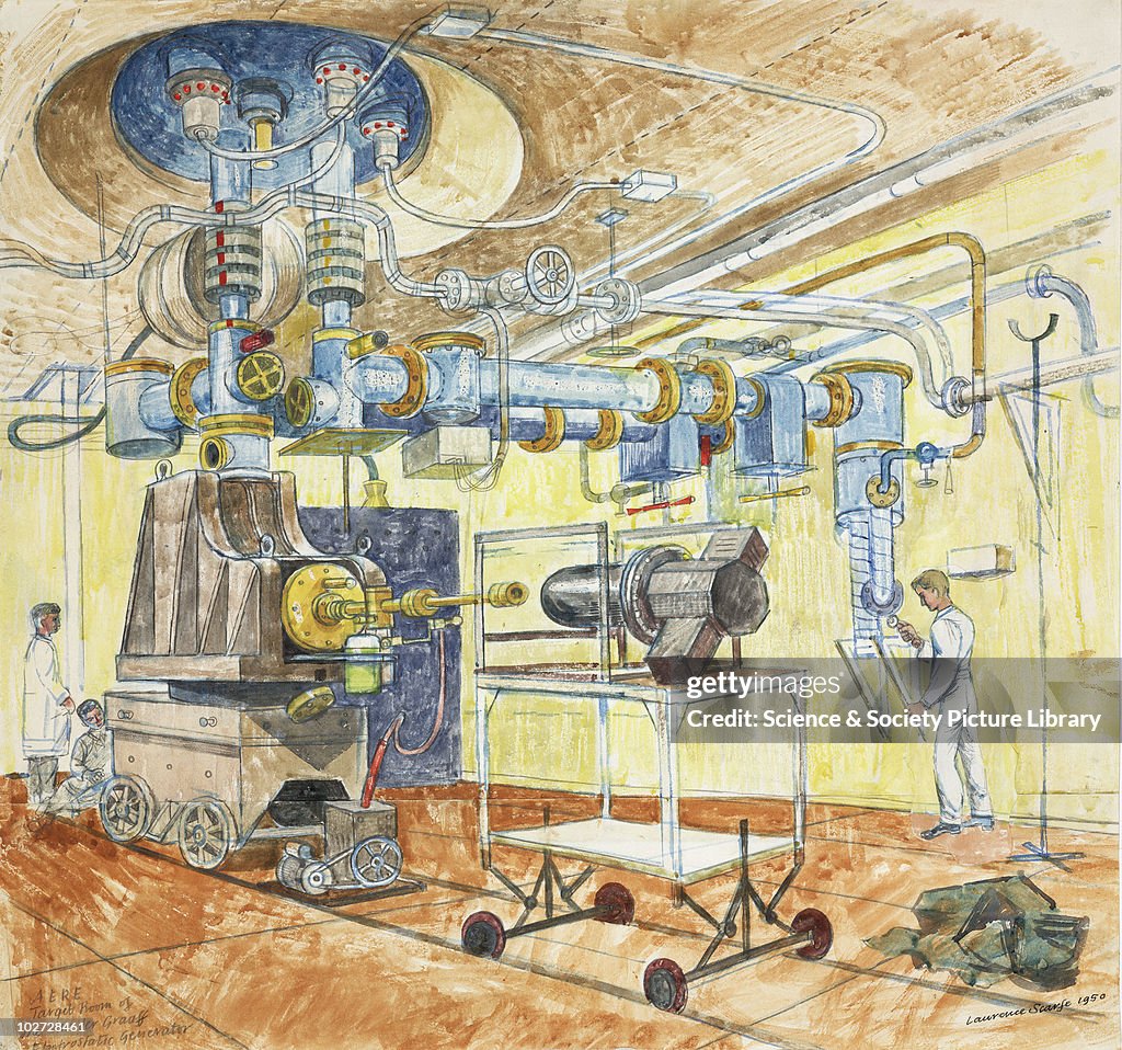 ‘Target room of the Van der Graaf Electrostatic Generator’, August 1950.