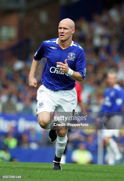 Andy Johnson of Everton in action during the Barclays Premier League match between Everton and Manchester United at Goodison Park in Liverpool on the...