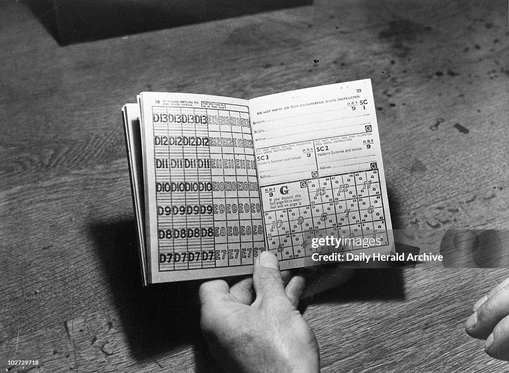 Us Ration Books Ration book, 28 June 1946. Close-up of ration book with a hand... News ...