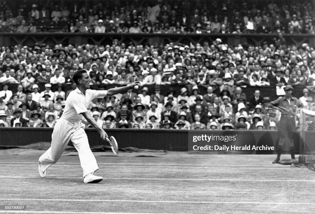 Fred Perry, Wimbledon Tennis Championship Tournament, 1 July 1931. "