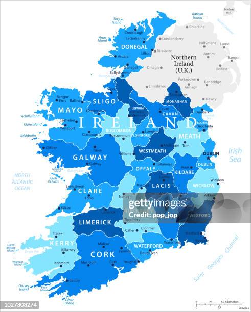 03 - ireland - blue spot 10 - county galway stock illustrations
