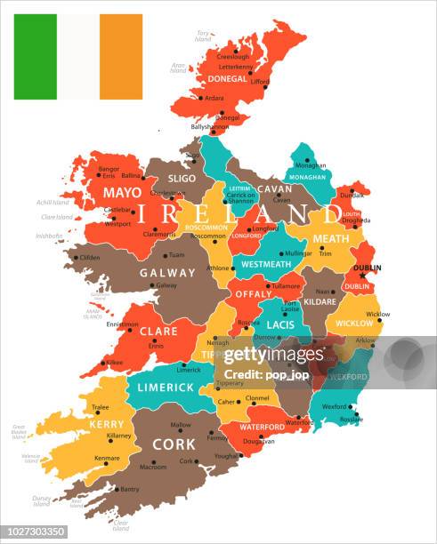map of ireland - vector - dublin stock illustrations