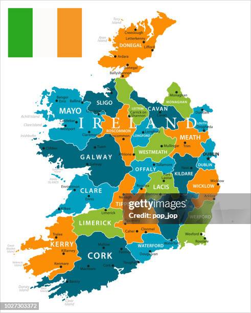 map of ireland - vector - dublin stock illustrations