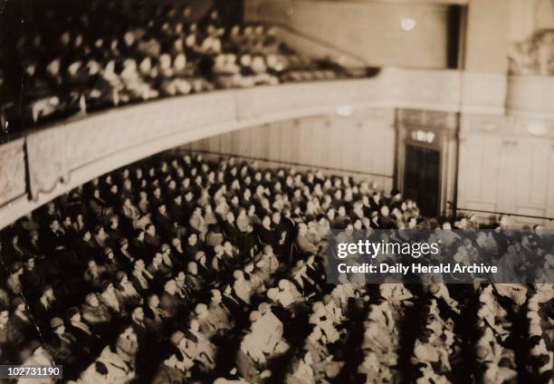 Audience photographed in infrared light, 1930s. Photograph taken using the Ilford Infra-Red Process of an audience watching The Sign of the Cross...