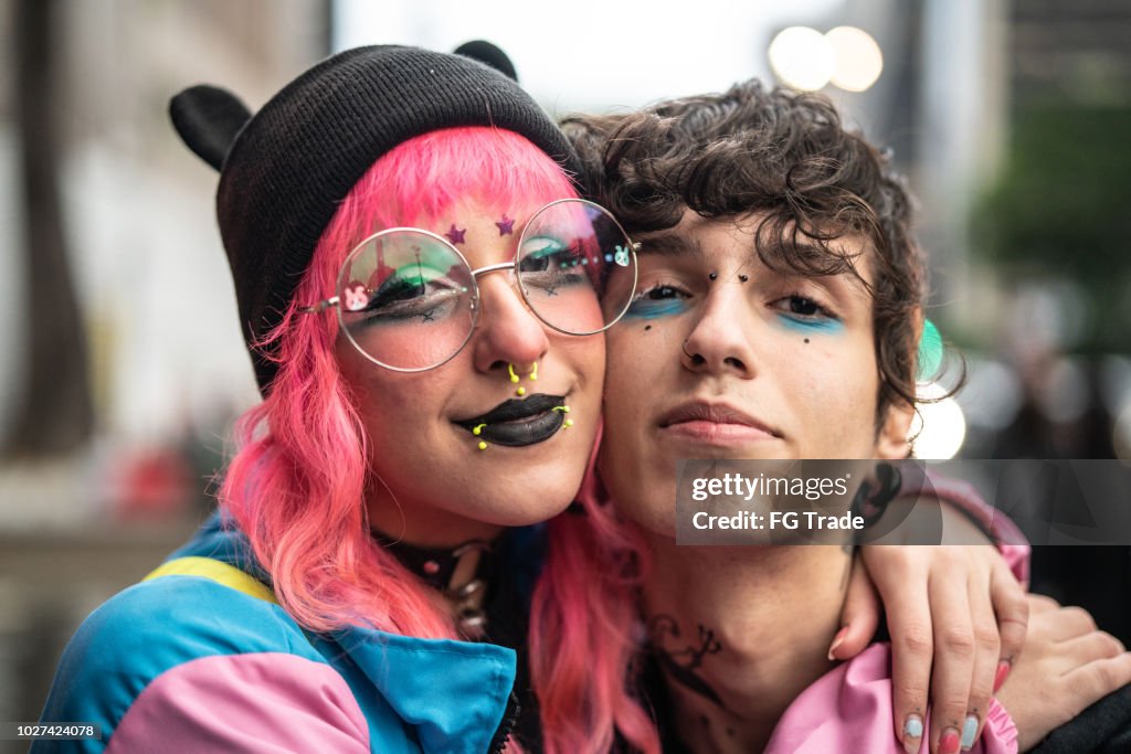 Alternative Lifestyle Young Couple Portrait