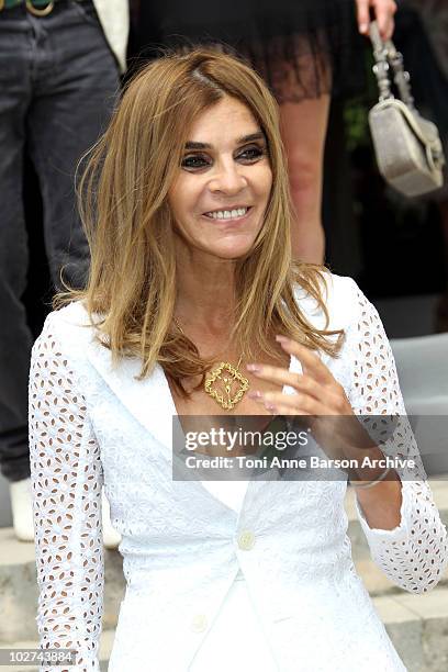 Carine Roitfeld attends the Dior show as part of Paris Fashion Week Fall/Winter 2011 at Musee Rodin on July 5, 2010 in Paris, France.