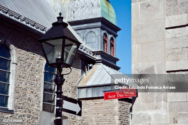 street name sign - montreal street stock pictures, royalty-free photos & images