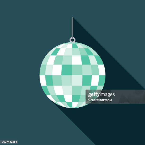 disco ball flat design 1970s icon - disco dancing stock illustrations