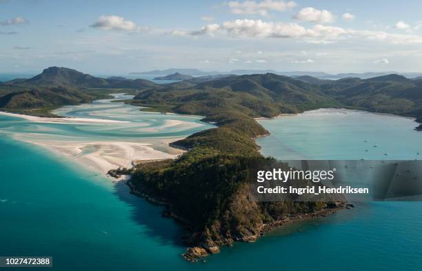 aerial view of australia - whitehaven beach stock pictures, royalty-free photos & images
