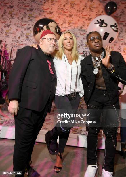 Alber Elbaz, Anna Rothschild and guest attend the Alber Elbaz X LeSportsac New York Fashion Week Party at Gallery I at Spring Studios on September 5,...
