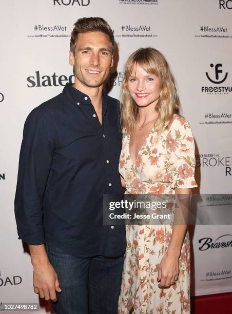 Andrew Walker and Lindsay Pulsipher attend the "God Bless The Broken Road" Premiere at Silver Screen Theater at the Pacific Design Center on...