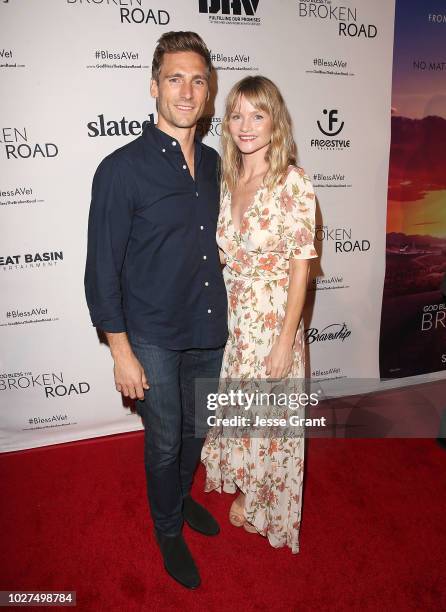 Andrew Walker and Lindsay Pulsipher attend the "God Bless The Broken Road" Premiere at Silver Screen Theater at the Pacific Design Center on...