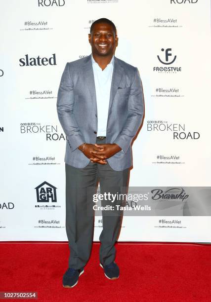 LaDainian ÒLTÓ Tomlinson attends the screening of Entertainment Studios' "God Bless The Broken Road" at Silver Screen Theater at the Pacific Design...