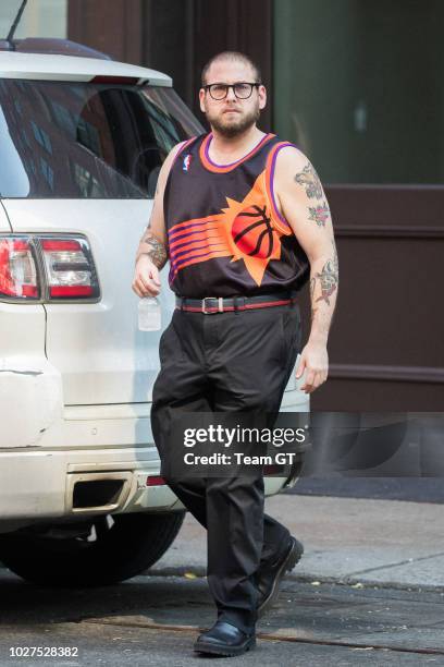 Jonah Hill is seen on September 5, 2018 in New York City.