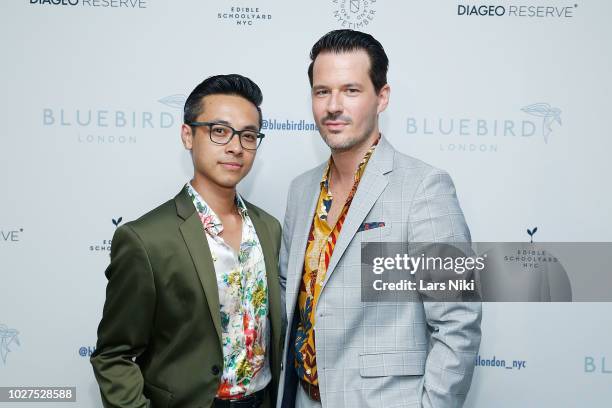 Jason Nguyen and Evan Hungate attend the Bluebird London New York City launch party at Bluebird London on September 5, 2018 in New York City.