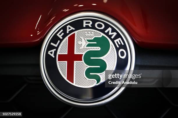 Photo shows the logo of Alfa Romeo in Ankara, Turkey on September 05, 2018.