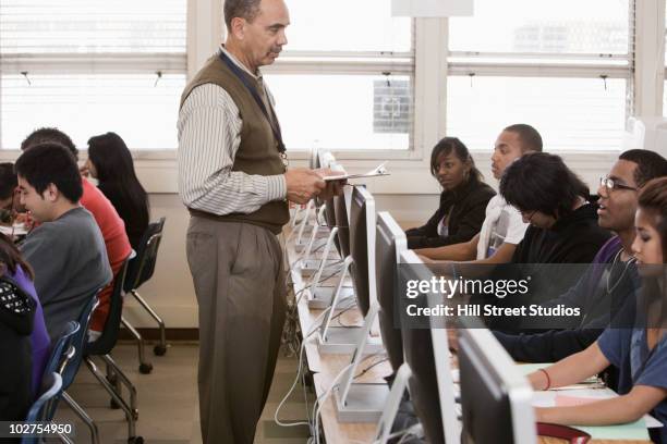 Jester Computer Lab 484 Computer Lab High School With Computer Screen Stock Photos, High ...