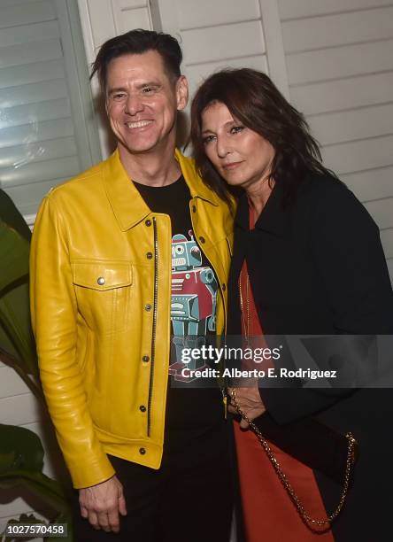 Jim Carrey and Catherine Keener attend the after party of the premiere of Showtime's "Kidding" on September 5, 2018 in Los Angeles, California.