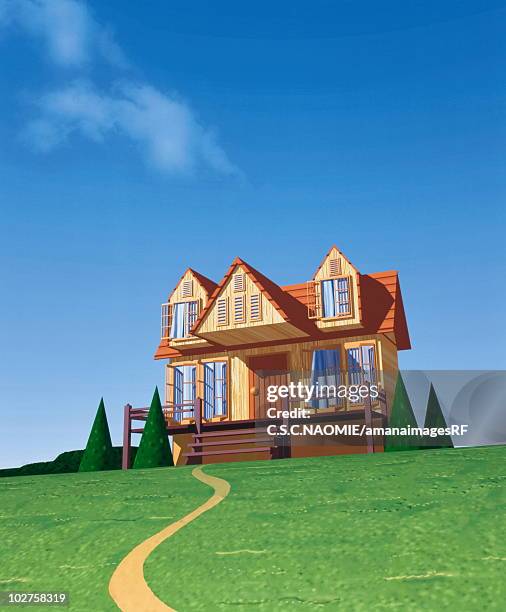 house image - road low angle stock illustrations
