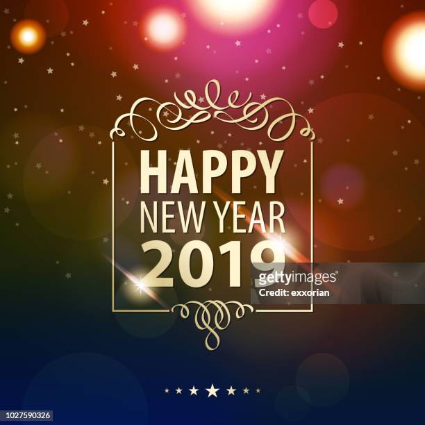 happy new year 2019 - new year 2019 stock illustrations