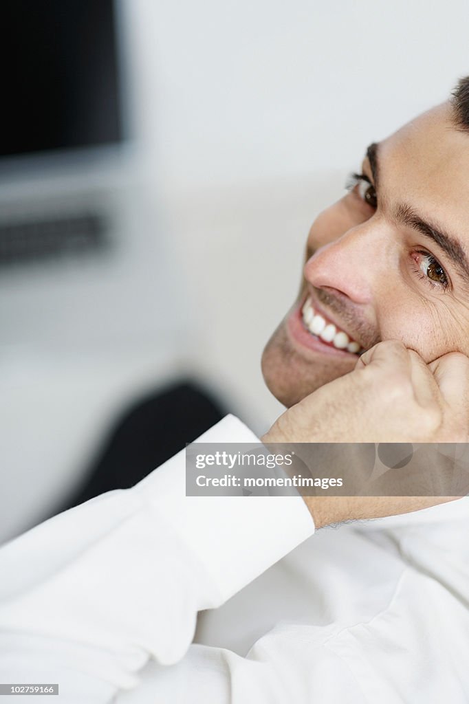 Businessman talking on phone