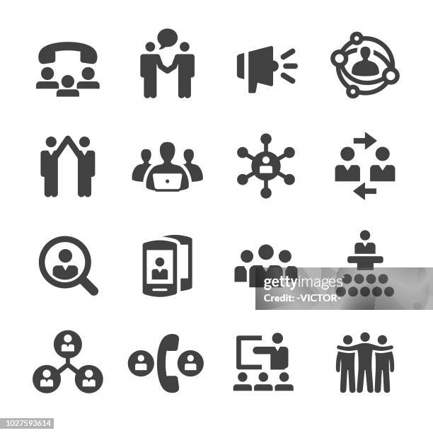 business networking icons - acme series - group high five stock illustrations