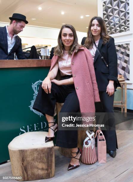 Rebecca Shalala and Bec Bonavia from Vogue poses for a photo at David Jones during Vogue American Express Fashion's Night Out on September 6, 2018 in...