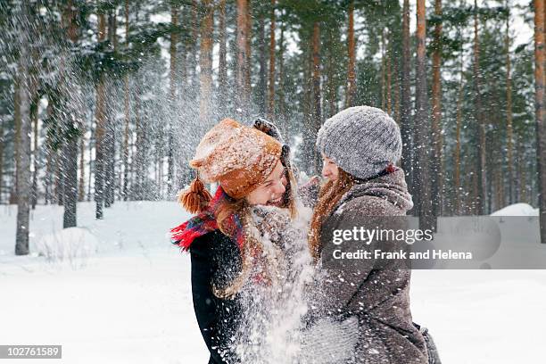 snow fight - 雪玉 ストックフォトと画像