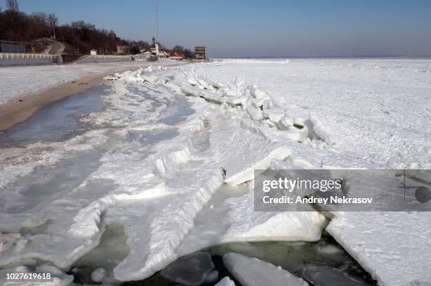 frozen black sea, a rare phenomenon, occured in 1977 for the last time, odessa, ukraine, eastern europe - 1977 stock pictures, royalty-free photos & images